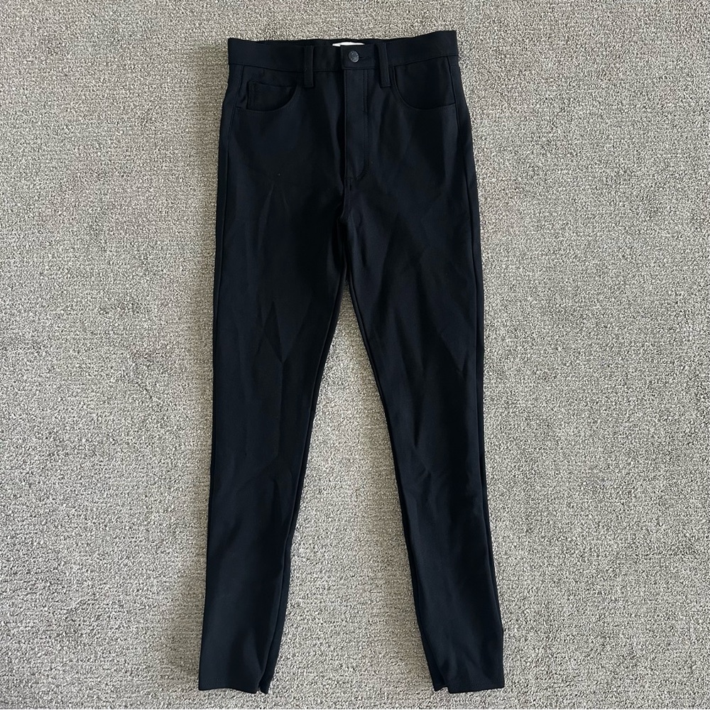 Pistola High Rise Skinny Pants Black Size 27 Stretch Rayon Blend Slit Hem
